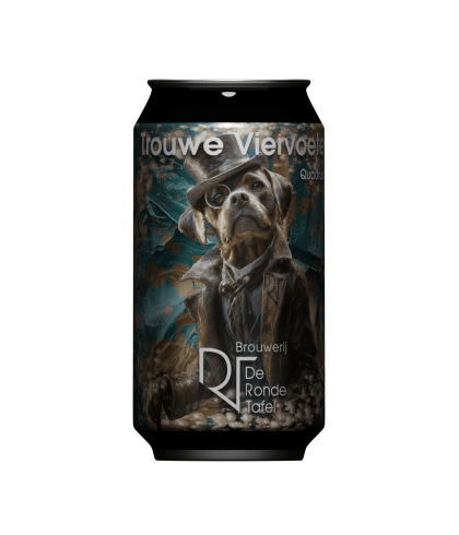 Fles Trouwe Viervoeter Quadrupel, bier van Trouwe, bij slijterij t Bockje in Bathmen