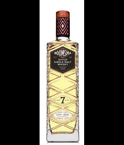 Fles Boomsma Dutch Single Malt Whisky 7 Jaar Oud, whisky, op voorraad bij slijterij t Bockje in Bathmen