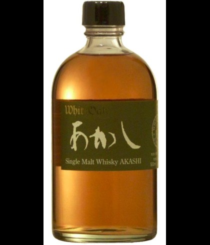 Fles Akashi White Oak Single Malt, Japanse whisky van de White Oak-distilleerderij, op voorraad bij slijterij t Bockje in Bathmen