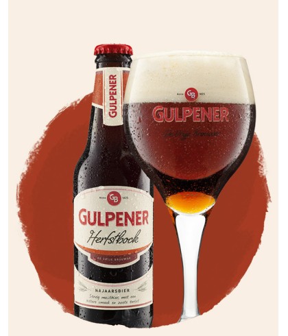 Fles Gulpener Herfstbock, bier van Gulpener, bij slijterij t Bockje in Bathmen