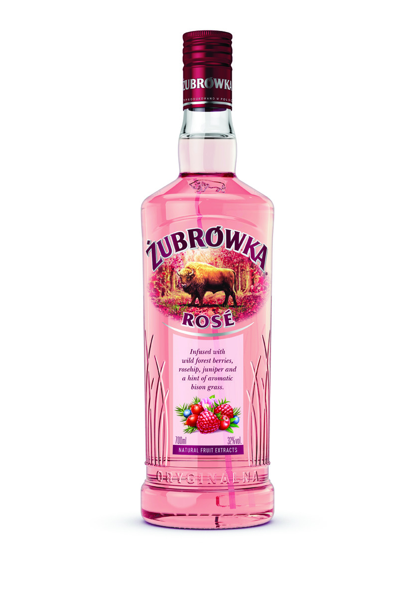 Wodka Zubrowka Rosé Vodka van Zubrowka, op voorraad bij slijterij ’t Bockje in Bathmen