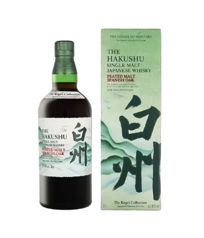 Fles Hakushu Kogei Collection Peated Malt Spanish Oak, single malt whisky, op voorraad bij slijterij t Bockje in Bathmen