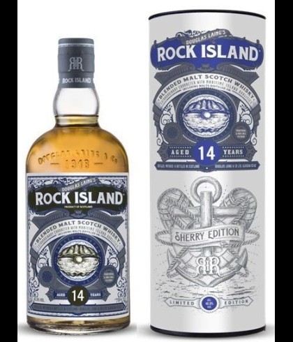 Fles Rock Island 14 Years Old Sherry Edition, Schotse blended malt van de eilanden, op voorraad bij slijterij t Bockje in Bathmen