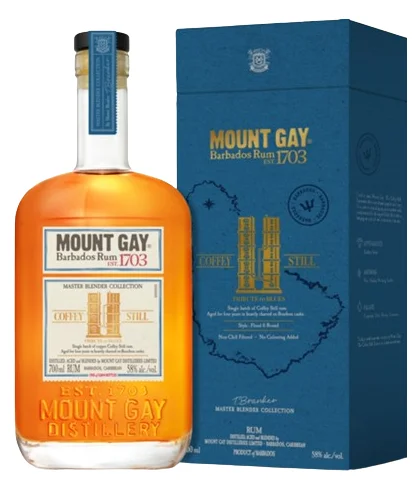 Fles Mount Gay Coffey Still Rum, rum, op voorraad bij slijterij t Bockje in Bathmen