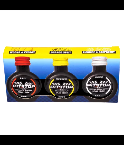 Pitstop Shot 3-pack, op voorraad bij slijterij t Bockje in Bathmen