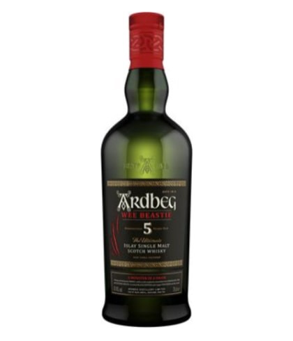 Fles Ardbeg 5 Years Wee Beastie, whisky, op voorraad bij slijterij t Bockje in Bathmen