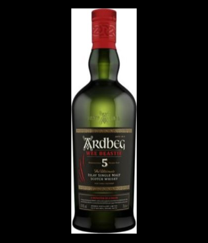 Fles Ardbeg 5 Years Wee Beastie, whisky, op voorraad bij slijterij t Bockje in Bathmen