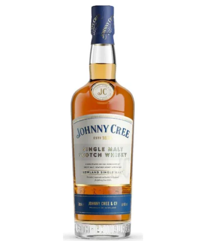 Fles Johnny Cree Lowland Single Malt, whisky, op voorraad bij slijterij t Bockje in Bathmen