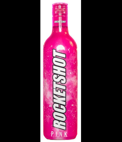 Fles Rocketshot Pink, shotdrank op wodkabasis, op voorraad bij slijterij t Bockje in Bathmen