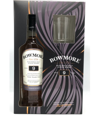 Fles Bowmore 9 Years Old, single malt whisky, op voorraad bij slijterij t Bockje in Bathmen