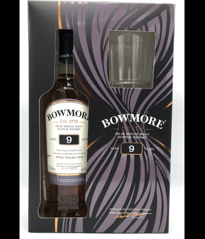 Fles Bowmore 9 Years Old, single malt whisky, op voorraad bij slijterij t Bockje in Bathmen