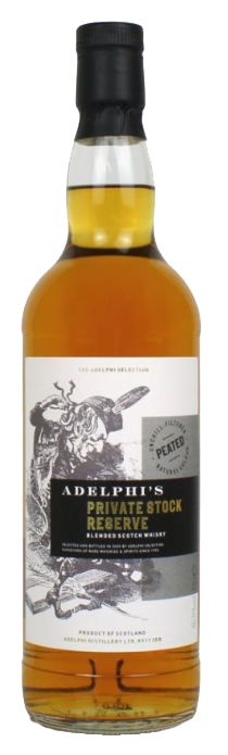 Fles Adelphi’s Private Stock Reserve, single malt whisky, op voorraad bij slijterij t Bockje in Bathmen