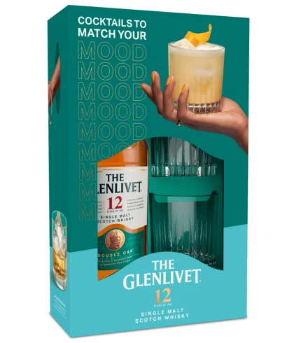 Geschenk The Glenlivet 12 Years Old Double Oak Giftpack met 2 Glazen, bij slijterij ’t Bockje in Bathmen