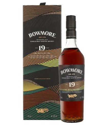 Fles Bowmore 19Y Pinot Noir Cask Finish, whisky, bij slijterij t Bockje in Bathmen