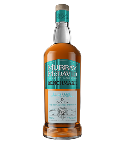 Fles Murray McDavid Benchmark Caol Ila 10 Years Old, single malt whisky, op voorraad bij slijterij t Bockje in Bathmen