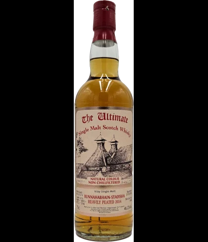 Fles The Ultimate Bunnahabhain Staoisha 9 Years Old 2014, enkel vat gebotteld door The Ultimate uit Amersfoort, op voorraad bij slijterij t Bockje in Bathmen