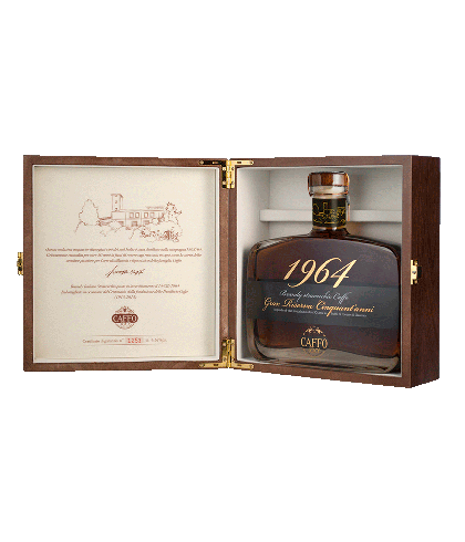 Caffo Brandy 1964 Stravecchio Gran Riserva Cinquant'anni, op voorraad bij slijterij t Bockje in Bathmen