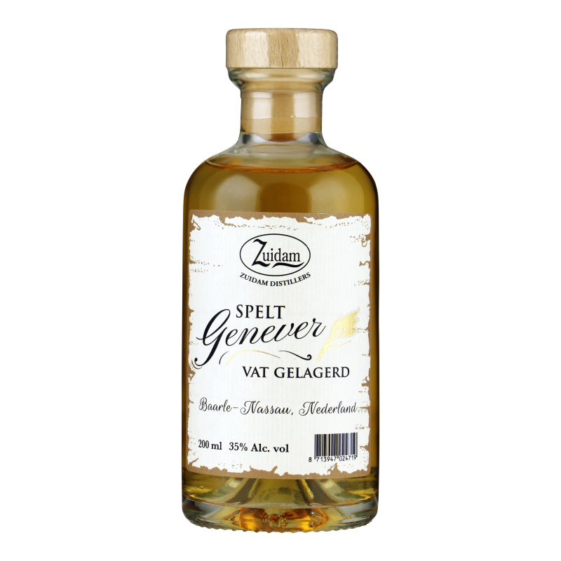 Fles Zuidam Spelt Genever, jenever van Zuidam, op voorraad bij slijterij t Bockje in Bathmen
