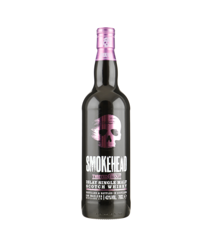 Fles Smokehead Twisted Stout tweede botteling, geturfde Islay single malt, op voorraad bij slijterij t Bockje in Bathmen