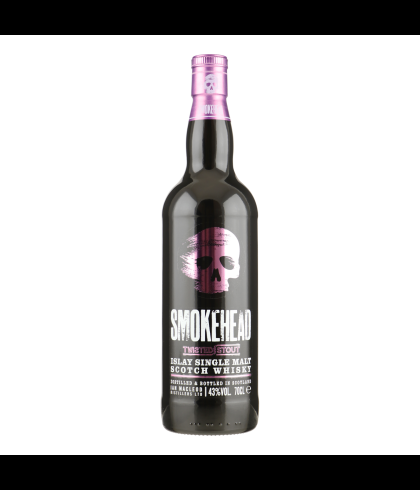 Fles Smokehead Twisted Stout tweede botteling, geturfde Islay single malt, op voorraad bij slijterij t Bockje in Bathmen