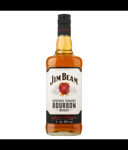 Fles Kentucky bourbon van Jim Beam, op voorraad bij slijterij t Bockje in Bathmen