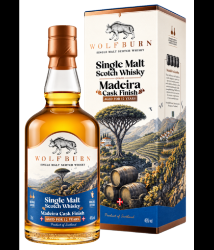 Botella de Wolfburn 12Y Madeira Cask Finish, whisky