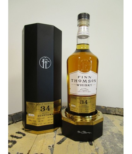 Fles Finn Thomson Dufftown 34 Years Old 1987, single malt whisky, op voorraad bij slijterij t Bockje in Bathmen