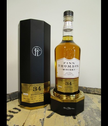 Fles Finn Thomson Dufftown 34 Years Old 1987, single malt whisky, op voorraad bij slijterij t Bockje in Bathmen
