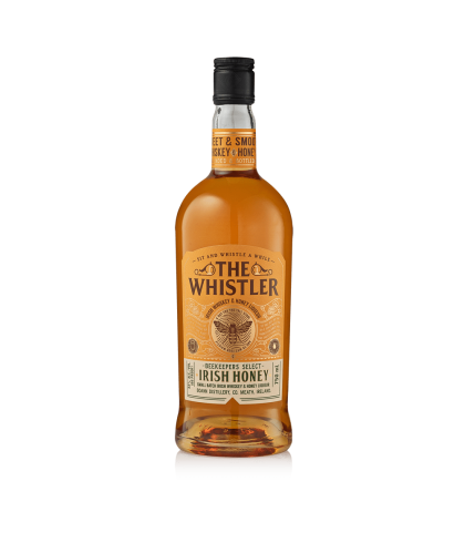 Fles The Whistler Irish Honey, Ierse whiskey van Boann in de Boyne Valley, op voorraad bij slijterij t Bockje in Bathmen
