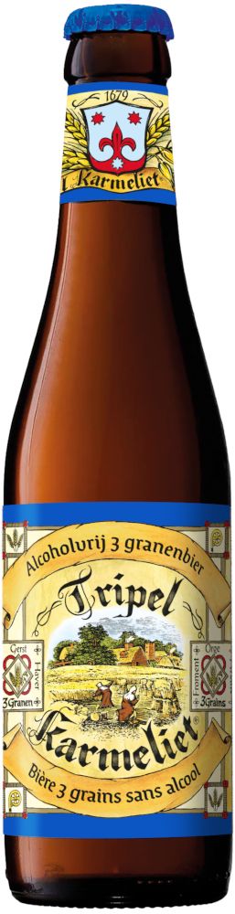 Fles Tripel Karmeliet Alc. Arm, bier van Karmeliet, op voorraad bij slijterij t Bockje in Bathmen