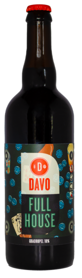 Fles Davo Full House Quadrupel, bier van Davo, op voorraad bij slijterij t Bockje in Bathmen