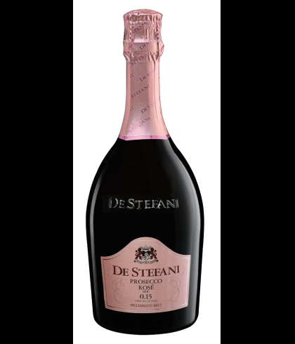 Fles De Stefani Prosecco Rose, wijn op voorraad bij slijterij t Bockje in Bathmen