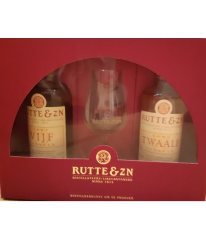Rutte Oude Jenever Vijf en Oude Jenever Twaalf geschenkpakket, jenever bij slijterij t Bockje in Bathmen