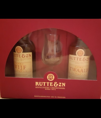 Rutte Oude Jenever Vijf en Oude Jenever Twaalf geschenkpakket, jenever bij slijterij t Bockje in Bathmen
