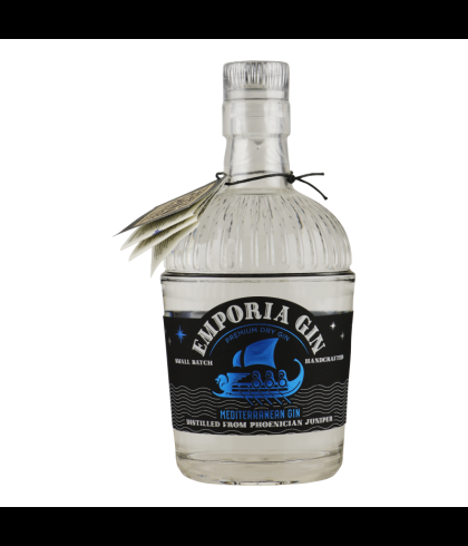 Fles Emporia Mediterranean Premium Dry Gin, gin, op voorraad bij slijterij t Bockje in Bathmen