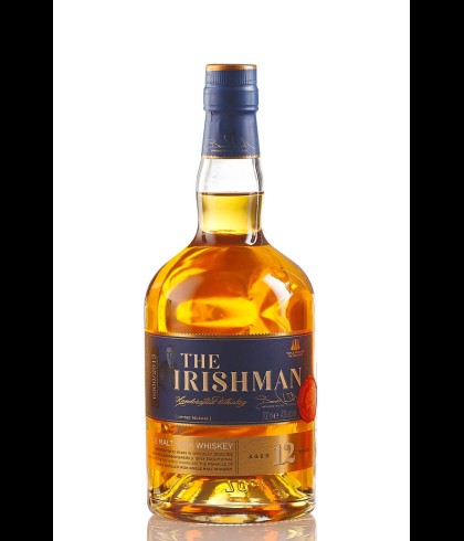 Fles The Irishman 12 Years Old, Ierse whiskey van Walsh Whiskey uit Carlow, op voorraad bij slijterij t Bockje in Bathmen