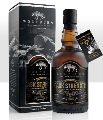 Fles Wolfburn 7 Years Old Fathers Day Edition 2022, Schotse single malt whisky uit Thurso, op voorraad bij slijterij t Bockje in Bathmen