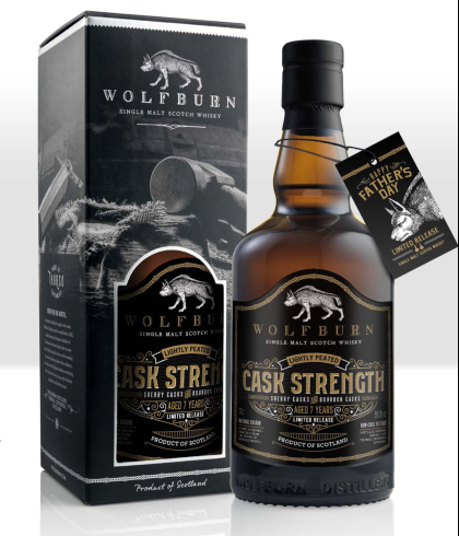 Fles Wolfburn 7 Years Old Fathers Day Edition 2022, Schotse single malt whisky uit Thurso, op voorraad bij slijterij t Bockje in Bathmen