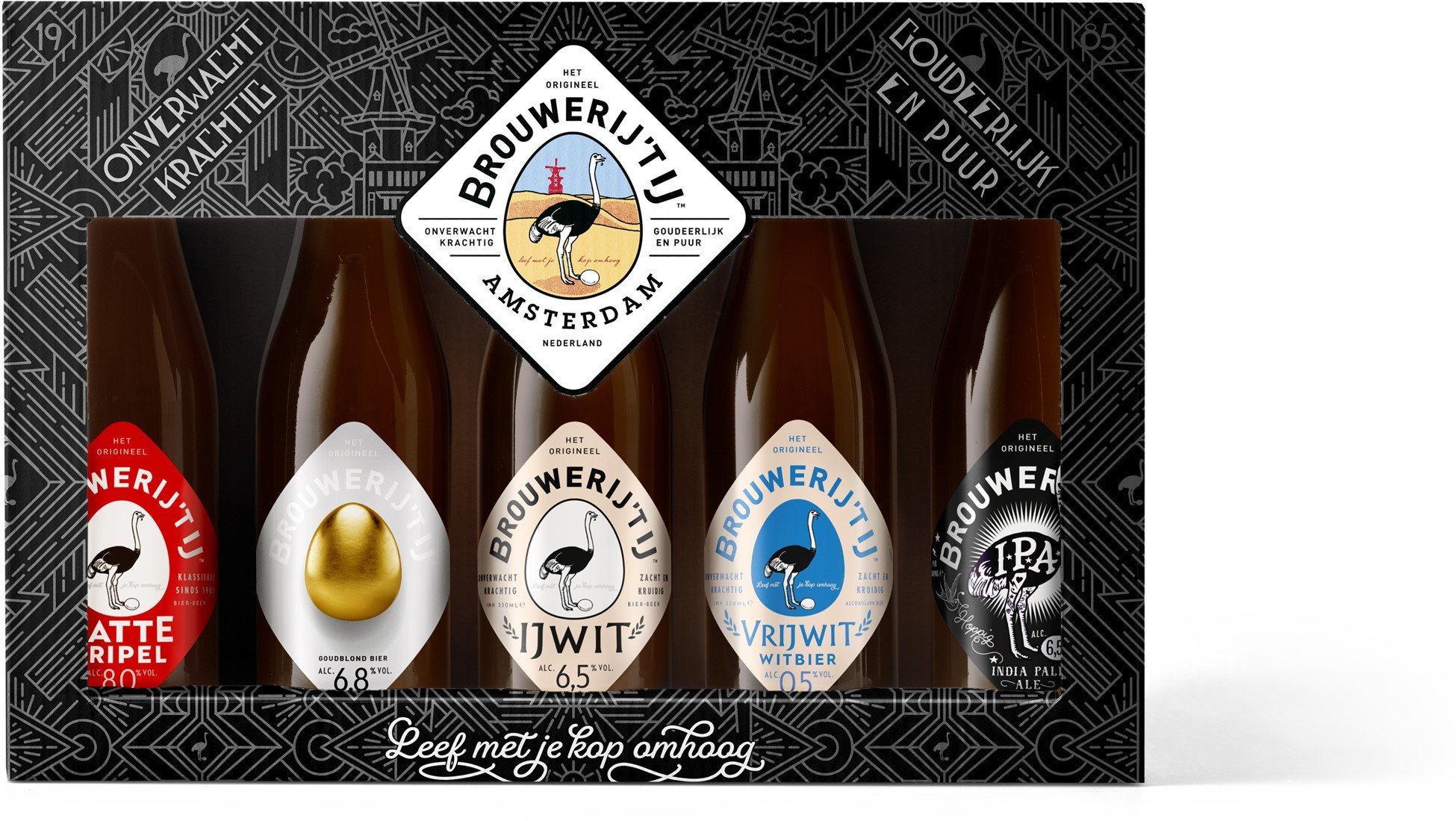 Fles Brouwerij 't IJ Bierpakket, bier van Brouwerij 't IJ, op voorraad bij slijterij ’t Bockje in Bathmen