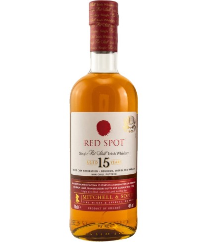 Fles Red Spot 15Y, whisky, op voorraad bij slijterij t Bockje in Bathmen