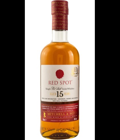 Fles Red Spot 15Y, whisky, op voorraad bij slijterij t Bockje in Bathmen