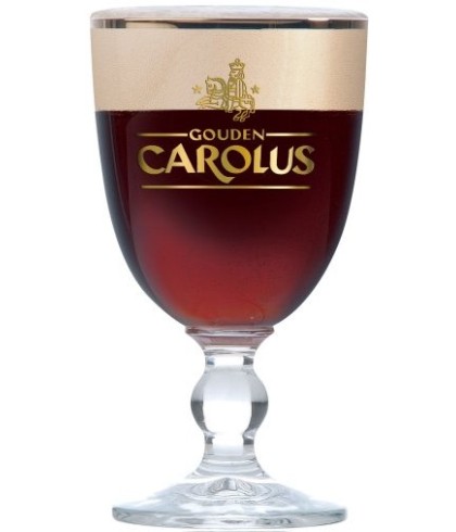 Gouden Carolus bokaal 33 cl., glas bij t Bockje in Bathmen