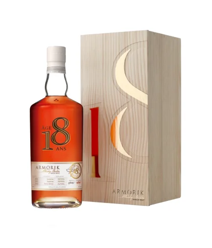 Fles Armorik 18 Years Old Sherry-Sauternes, single malt whisky, op voorraad bij slijterij t Bockje in Bathmen