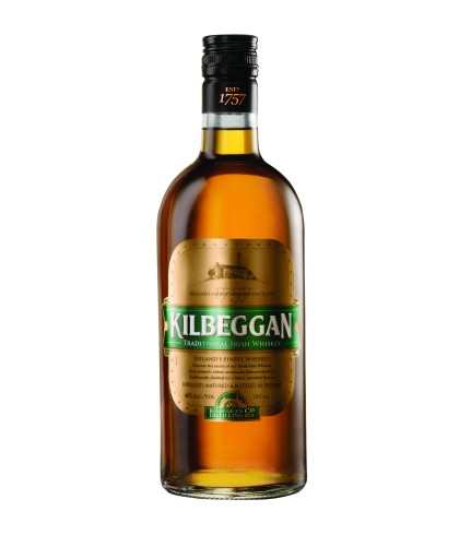 Fles Iers whiskey van Kilbeggan, op voorraad bij slijterij t Bockje in Bathmen