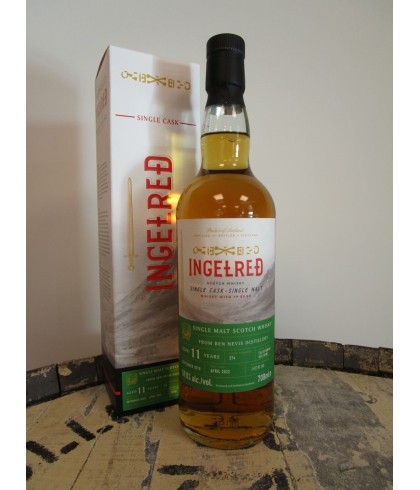 Fles Ingelred Ben Nevis 2010 11Y #274, single malt whisky, op voorraad bij slijterij t Bockje in Bathmen