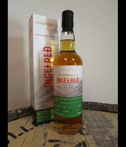 Fles Ingelred Ben Nevis 2010 11Y #274, single malt whisky, op voorraad bij slijterij t Bockje in Bathmen