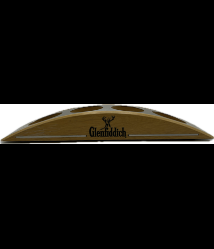 Flessenstandaard voor Glenfiddich whisky voor vier flessen, op voorraad bij slijterij t Bockje in Bathmen