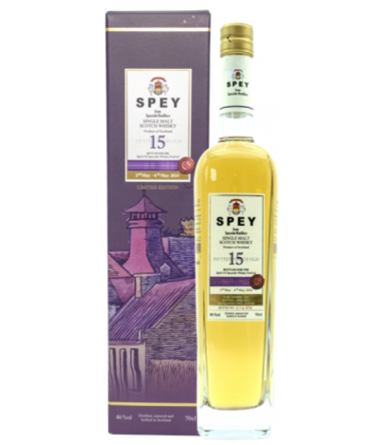 Fles Spey 15 Years Old Festival Edition #3135, whisky, op voorraad bij slijterij ’t Bockje in Bathmen