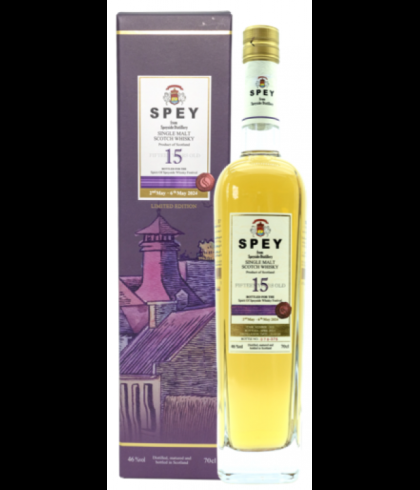 Fles Spey 15 Years Old Festival Edition #3135, whisky, op voorraad bij slijterij ’t Bockje in Bathmen