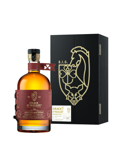Fles Grace O’Malley 19 Years Old Bourbon Cask, single malt whisky, op voorraad bij slijterij t Bockje in Bathmen